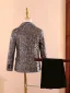 Sexy Gris Paillettes 5 pièces Manches Longues Costume Garçon Mariage 2025 Manteau Pantalon Chemise Cravate Gilet Mariage