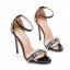 Sexy Schwarz Abend Strass Sandalen Damen 2022 Knöchelriemen 11 cm Stilettos Peeptoes Sandaletten Hochhackige