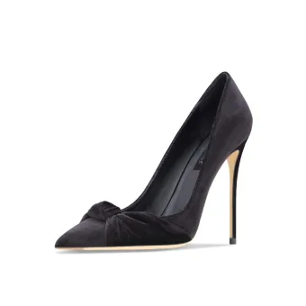 Mode Noire Bureau Ol Cuir Daim Escarpins 2023 10 Cm Talons Aiguilles À Bout Pointu Escarpins Talons Hauts