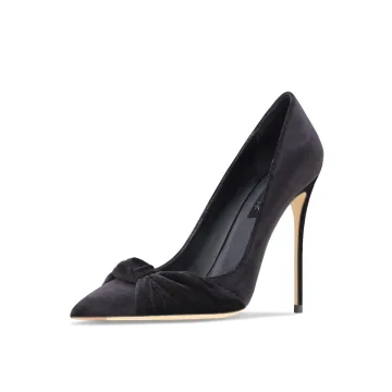 Mode Noire Bureau Ol Cuir Daim Escarpins 2023 10 Cm Talons Aiguilles À Bout Pointu Escarpins Talons Hauts