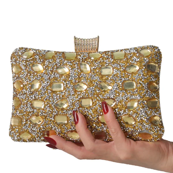Fashion Black Rhinestone Evening Party Clutch Bags 2023