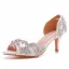 Charming White Rhinestone Wedding Shoes 2023 6 cm Stiletto Heels Open / Peep Toe Wedding Sandals High Heels