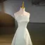 Sexy Sage Green Lace Flower Evening Dresses 2023 A-Line / Princess Organza Strapless Sleeveless Backless Floor-Length / Long Evening Party Formal Dresses