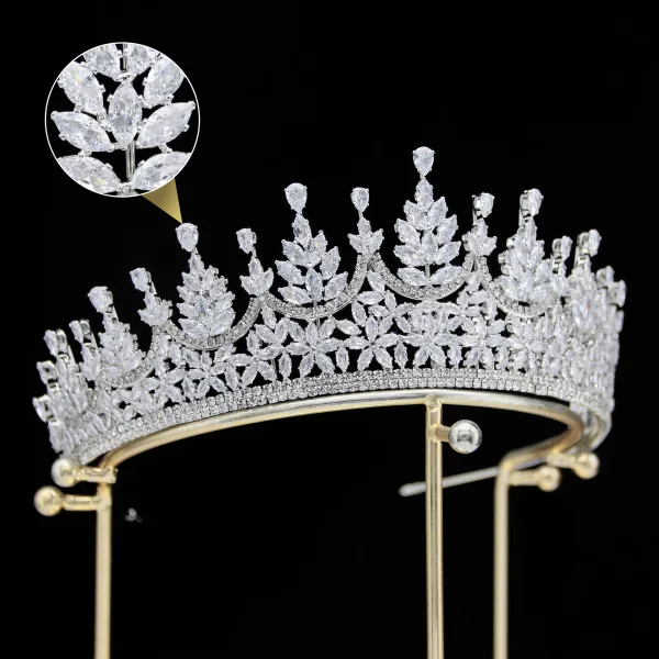 Bling Bling Sølv Rhinestone Zirkon Har Tilbehor 2024 Legering Bryllup Tilbehør
