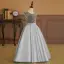 Vintage / Retro Navy Blue Sequins Birthday Flower Girl Dresses 2024 A-Line / Princess V-Neck Sleeveless Bow Sash Floor-Length / Long