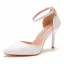 Chic / Beautiful White Evening Party Womens Shoes 2023 Ankle Strap 9 cm Stiletto Heels Pointed Toe Womens Shoes High Heels