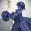 Vintage / Retro Navy Blue Beading Appliques Prom Dresses 2025 Ball Gown Square Neckline Puffy Short Sleeve Backless Floor-Length / Long Prom Formal Dresses