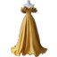 Chic / Beautiful Yellow Satin Evening Dresses  2023 A-Line / Princess Ruffle Off-The-Shoulder Short Sleeve Backless Floor-Length / Long Evening Party Formal Dresses