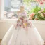 Chic / Beautiful White Beading Pearl Sequins Appliques Birthday Flower Girl Dresses 2025 Ball Gown Scoop Neck Sleeveless Backless Floor-Length / Long