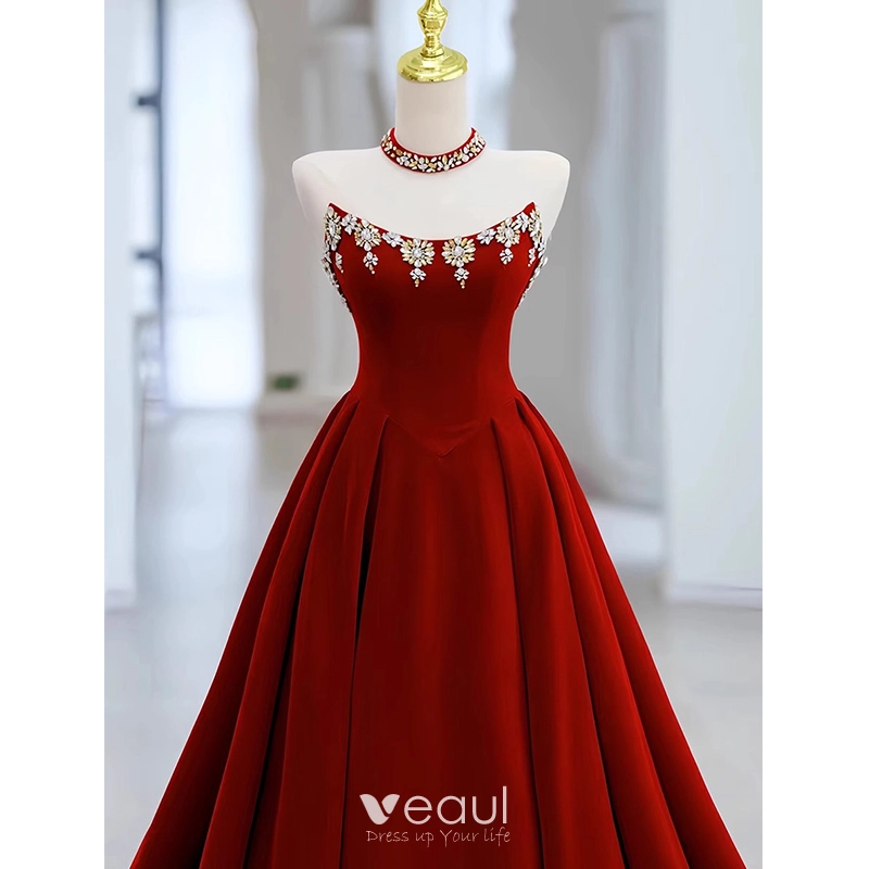burgundy rhinestone dress self-portrait - Burgundy Rhinestone Drape Maxi Dress