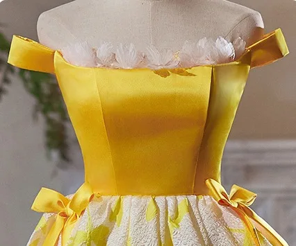 Fashion Yellow Homecoming Bow Short Graduation Dresses 2024 A-Line / Princess Off-The-Shoulder Sleeveless Backless