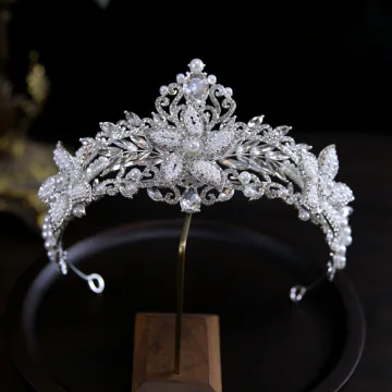 Baroque Silver Alloy Pearl Rhinestone Bridal Hair Accessories 2023 Wedding