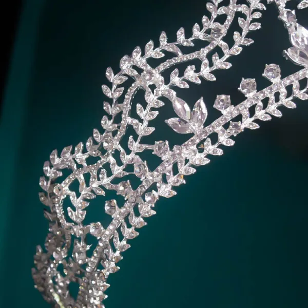 Chic / Belle Blanche Faux Diamant Alliage Mariage Tiare Accessoire Cheveux Mariage 2022