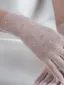 Simple Blanche Fait main Faux Diamant Tulle Mariage Gants Mariage 2025