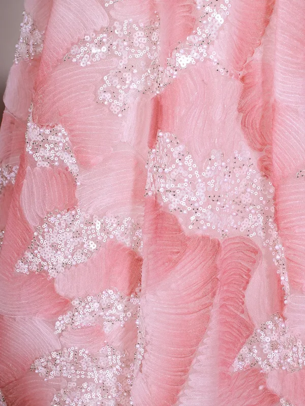 Charmant Rougissant Rose Perlage Paillettes Robe De Bal 2026 Princesse Bustier Sans Manches Dos Nu Longue Robe De Ceremonie