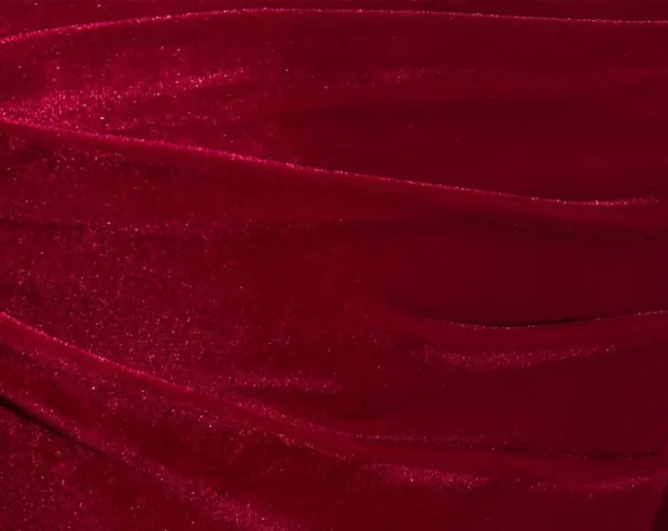 Modest / Simple Red Velvet Prom Dresses 2026 A-Line / Princess Square Neckline 3/4 Sleeve Backless Floor-Length / Long Formal Dresses