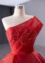 High-end Red Beading Prom Dresses 2024 Ball Gown Strapless Sleeveless Backless Court Train Prom Formal Dresses