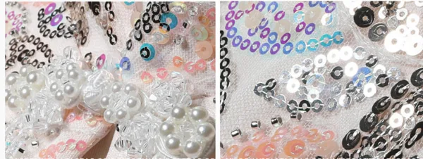 Vintage / Originale Style Chinois Rougissant Rose Perlage Paillettes Cheongsam Robe De Soirée 2024 Trompette / Sirène Col Haut Manches Courtes Dos Nu Train De Balayage Fendue devant Robe De Ceremonie