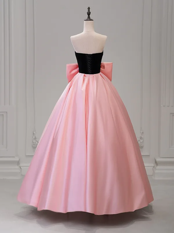 Onírico Rosa Bowknot Vestidos de gala 2026 Ball Gown Sweetheart Sin Mangas Sin Espalda