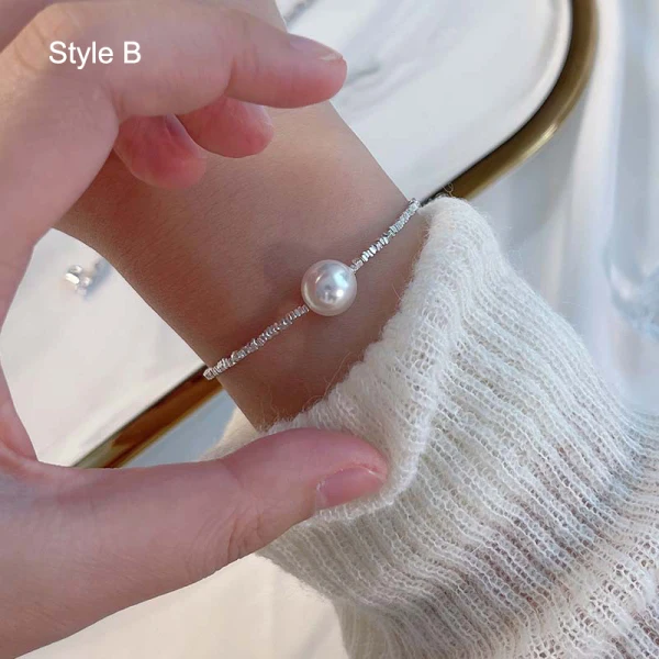 Bling Bling Silver Sterling Silver Prom Pearl Necklace Bracelets Accessories 2023