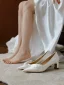 Modest / Simple Ivory Bow Wedding Shoes 2024 Leather 5 cm Stiletto Heels Pointed Toe Wedding Pumps High Heels