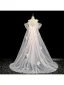 Charmant Blanche Appliques Robe De Bal 2025 Princesse Bretelles Spaghetti Manches Courtes Dos Nu Longue Robe De Ceremonie
