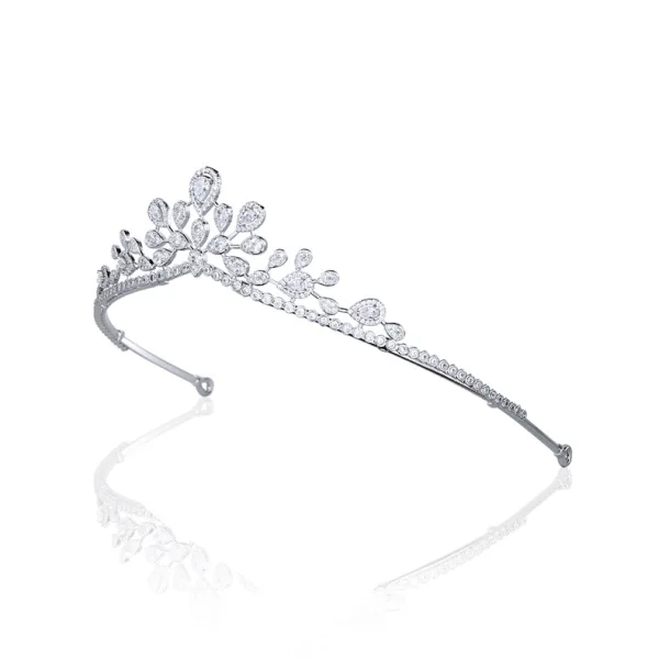 Enkla Vita Rhinestone Zirkon Legering Bröllop Tiara Brud Huvudbonad 2022