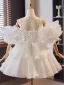 Mode Blanche Volants en Cascade Robe De Mariée Courte 2024 Robe Boule Bretelles Spaghetti Manches amovibles Dos Nu Robe De Mariée
