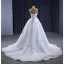 Haut de Gamme Scintillantes Blanche Glitter Perlage Paillettes Robe De Mariée 2023 Trompette / Sirène Bretelles Spaghetti Sans Manches Dos Nu Tribunal Train Mariage