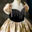 Élégant Noire Impression Anniversaire Robe Ceremonie Fille 2022 Robe Boule Encolure Dégagée Perlage Gland Gonflée Manches Courtes Dos Nu Longue Robe Ceremonie Fille