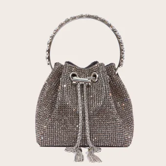Fashion Chic Beautiful Black Rhinestone Evening Party Clutch Bags 2023