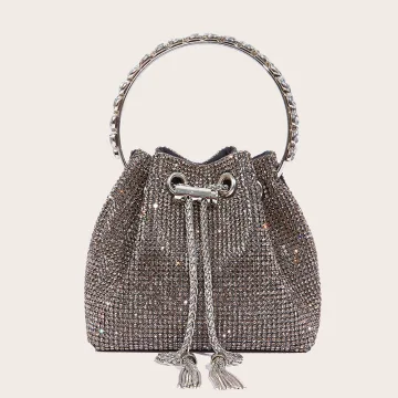 Mode Snygga Fina Svarta Rhinestone Afton Kuvertväska 2023