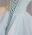 Flower Fairy Sage Green Appliques Cascading Ruffles Prom Dresses 2026 Ball Gown Strapless Bow Sleeveless Backless Sweep Train Formal Dresses