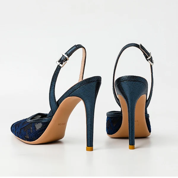 Sexy Silver Pierced Womens Sandals 2022 Street Wear 10 cm Stiletto Heels Pointed Toe Sandals High Heels