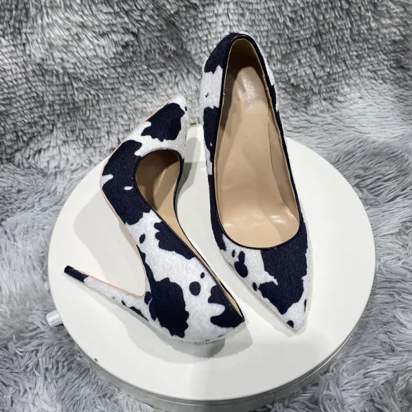 Chic / Belle Blanche Noire Soirée Patchwork Escarpins 2023 12 cm Talons Aiguilles À Bout Pointu Escarpins Talons Hauts