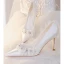 Élégant Ivoire Cuir Chaussure De Mariée 2023 Satin Faux Diamant En Dentelle Fleur Chaussure De Mariée