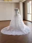 Luxury / Gorgeous White Handmade  Beading Pearl Lace Flower Sequins Wedding Dresses 2026 Ball Gown High Neck Long Sleeve Chapel Train