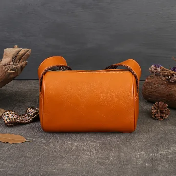 Vintage Originale Marron Cuir Vêtement De Rue Sacs À Bandoulière Sacs Pour Femmes 2023