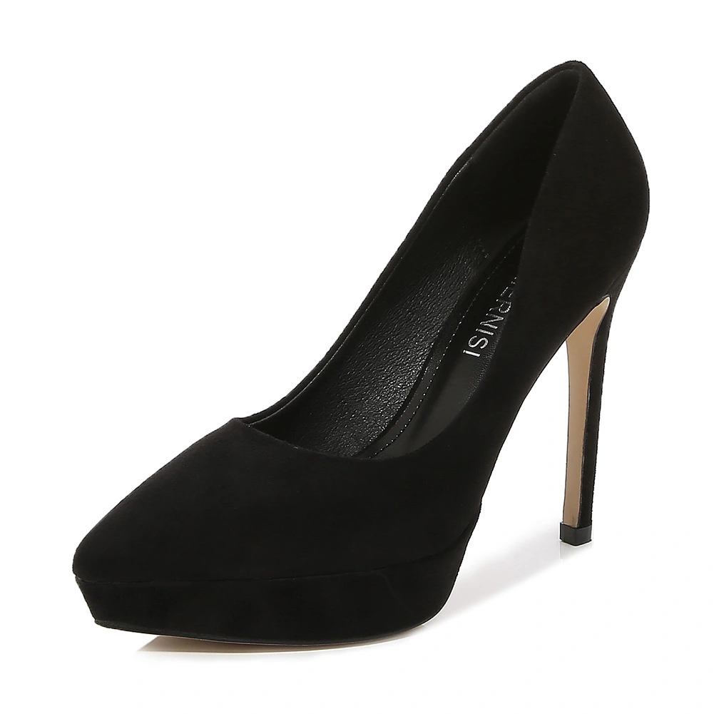 Simple Noire Soiree Daim Escarpins 2023 12 cm Talons Aiguilles A Bout Pointu Escarpins Talons Hauts