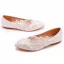 Élégant Blanche Paillettes En Dentelle Fleur Plate Chaussure De Mariée 2023 À Bout Pointu Mariage Talons