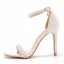 Charmant Weiß Sommer Perle Brautschuhe 2023 10 cm Stilettos Knöchelriemen Peeptoes Hochzeit Sandaletten Hochhackige