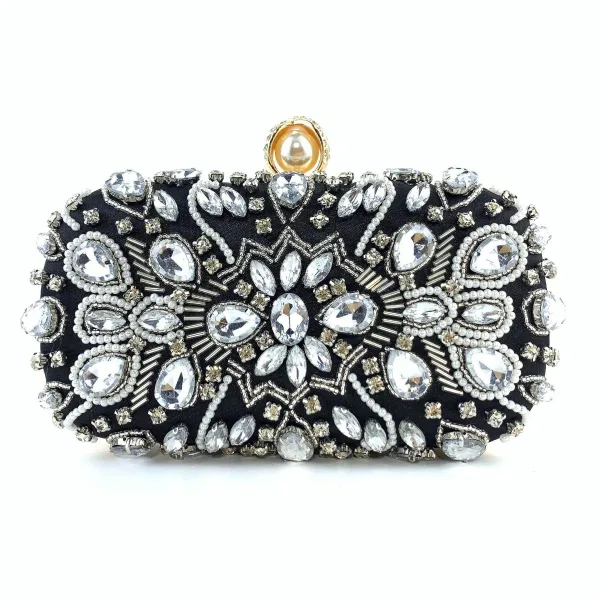 Charming Bling Bling Handmade  Rhinestone Evening Party Gold Clutch Bags 2023