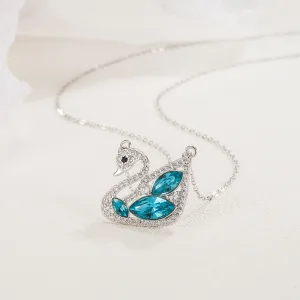 Mode Zilveren Zwaan Kristal Rhinestone Sterling Zilver Kettingen Accessoires 2023