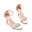 Charmant Weiß Strass Brautschuhe 2022 Knöchelriemen 8 cm Stilettos Peeptoes Hochzeit Sandaletten Hochhackige
