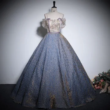Elegante Hemelsblauw Kralen Rhinestone Pailletten Galajurken 2024 Baljurk Uit De Schouder Korte Mouwen Ruglooze Lange Gala Gelegenheid Jurken