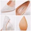 Charmant Argenté Paillettes Cristal Chaussure De Mariée 2022 9 cm Talons Épais À Bout Pointu Mariage Escarpins Talons Hauts