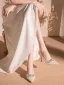Charmant Weiß Strass Pailletten Brautschuhe 2026 Leder 8 cm Stilettos Spitzschuh Hochzeit Pumps Hochhackige