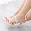 Sexy White Pearl Lace Flower Prom Womens Sandals 2022 7 cm Stiletto Heels Open / Peep Toe Sandals High Heels
