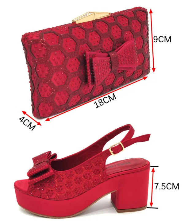 Chic / Beautiful Black Rhinestone Bow Womens Sandals Clutch Bags 2023 Evening Party 7 cm Thick Heels Open / Peep Toe Sandals High Heels Clutch Bags