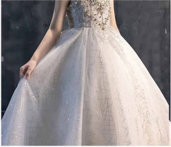 Charming White Beading Pearl Rhinestone Sequins Tassel Birthday Flower Girl Dresses 2025 Ball Gown Scoop Neck Sleeveless Sweep Train